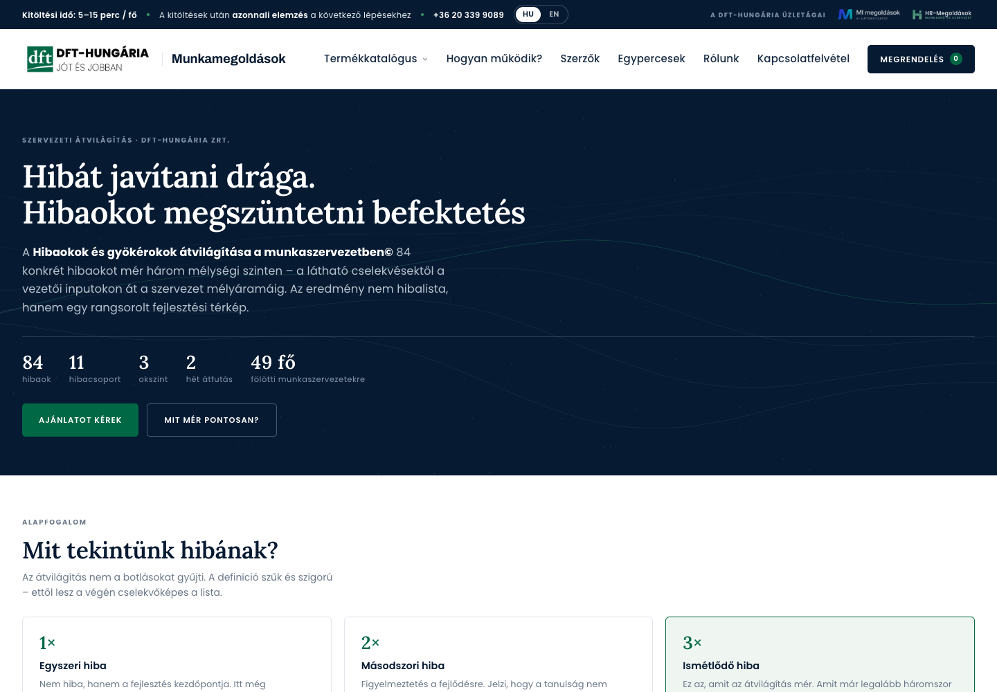 A Hibaok-átvilágítás oldala