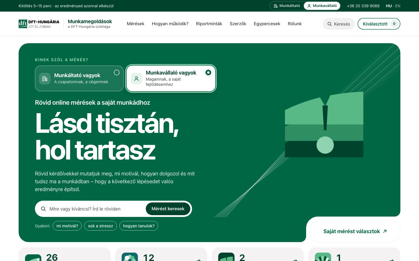 Új oldal, munkavállalói nézet: Lásd tisztán, hol tartasz
