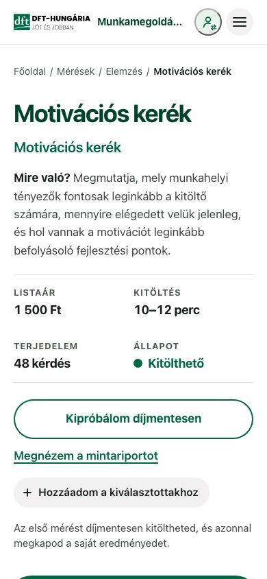 Új oldal 390 px, termékoldal munkavállalói nézetben